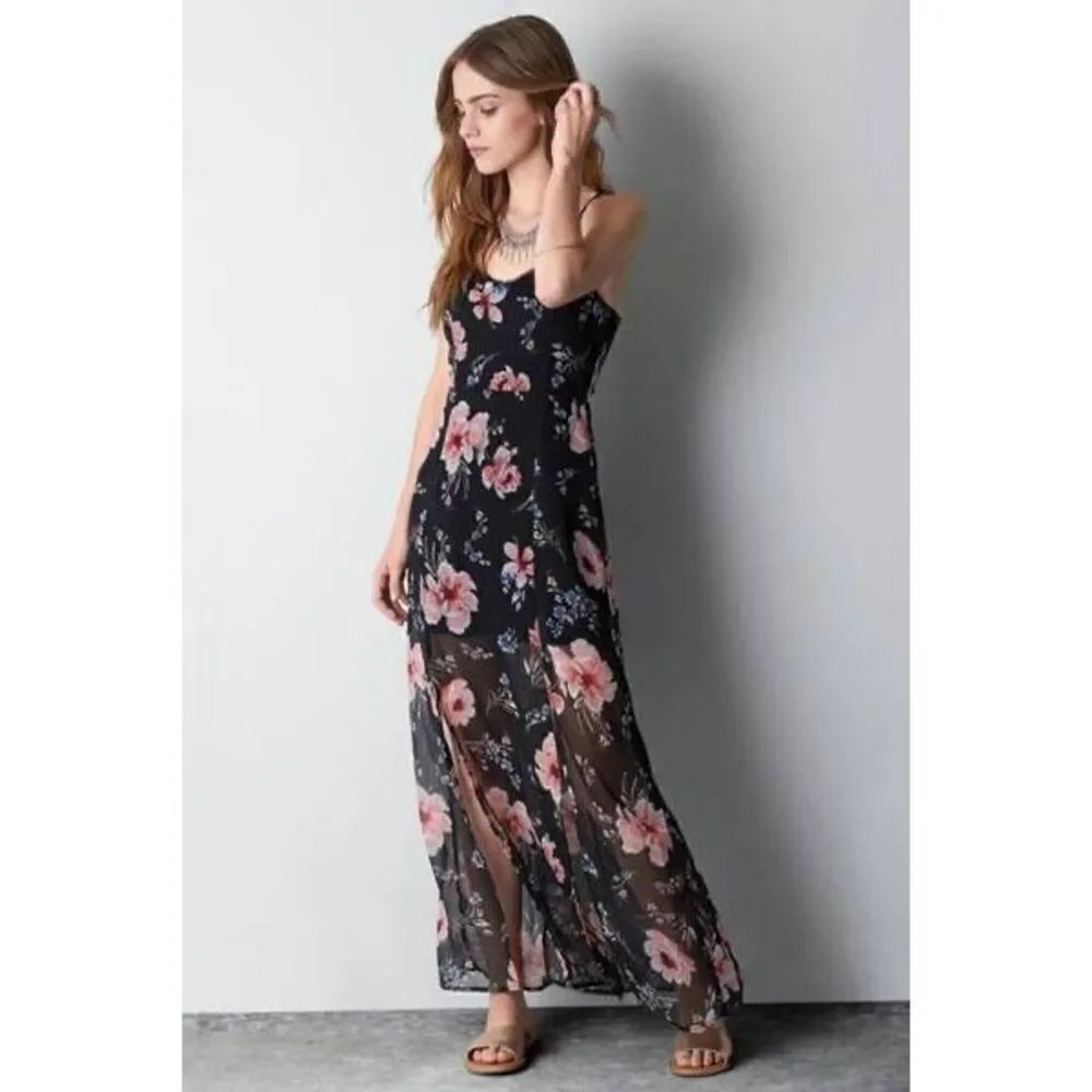 Womens American Eagle Outfitters Floral Print Sleeveless Maxi Dress - Sz 4